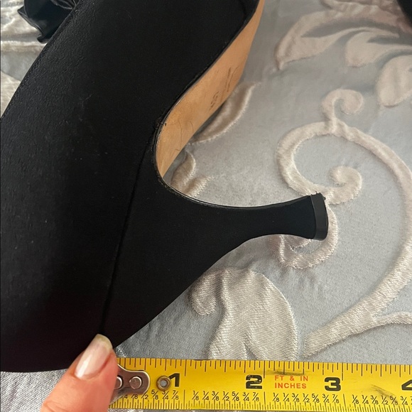 Manolo Blahnik Black Heels with Pleated Silk - Picture 8 of 12